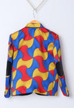 Abstract Colourful Printed Satin Blazer Set - Funny Bones Clothings