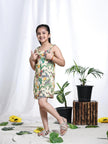 African Forest Print Pure Linen Dress - Funny Bones Clothings