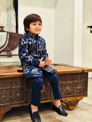 Ananatak Themed Embriodered Premium Velvet Sherwani Set - Funny Bones Clothings