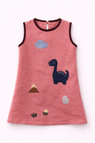 Ancient Valley Appliqué Handwork Premium Linen Dress - Funny Bones Clothings