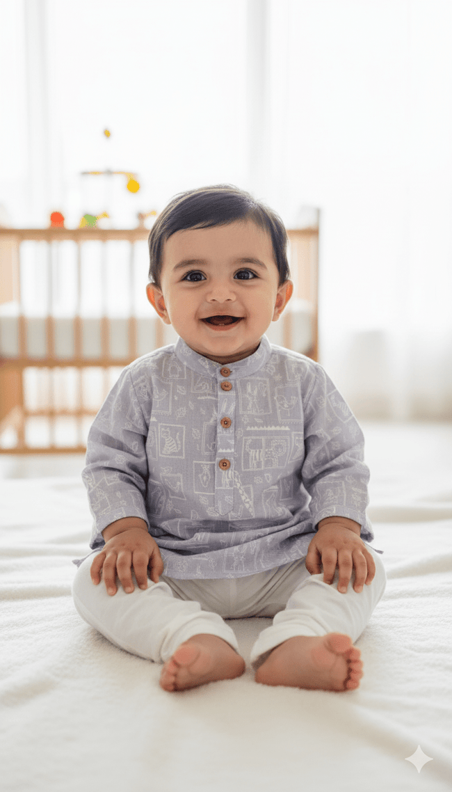 Animal Parade Pure Bamboo Muslin Cotton Kurta Pajama Set - Funny Bones Clothings