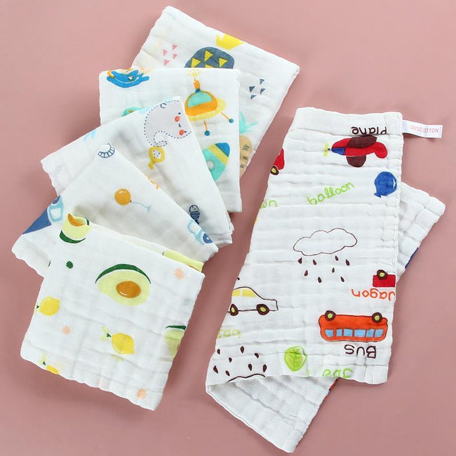 Assorted Design 100% Soft Cotton Muslin Handkerchief (Pack of 5) - Funny Bones Clothings