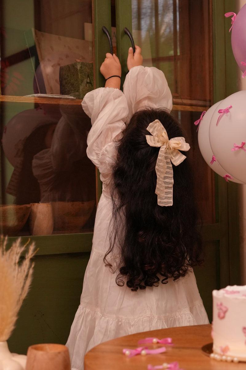 Aurora White Pure Organza Princess Dress - Funny Bones Clothings