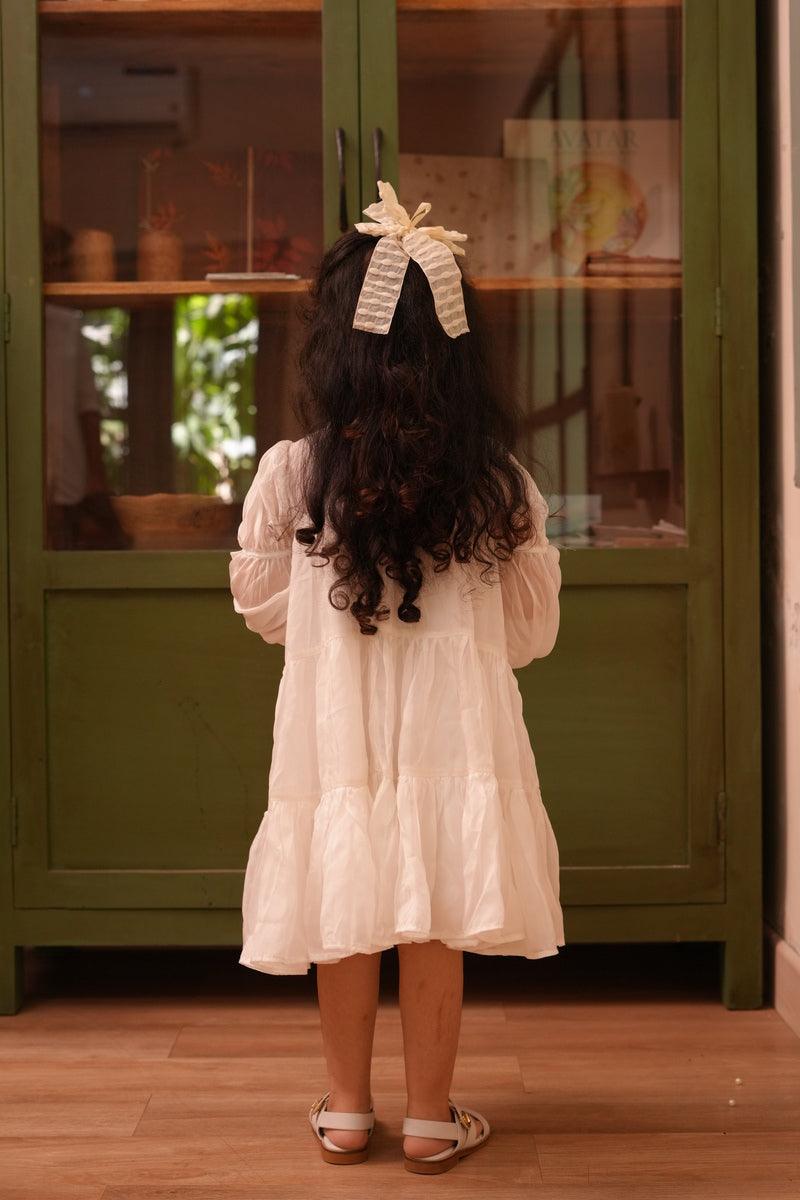 Aurora White Pure Organza Princess Dress - Funny Bones Clothings