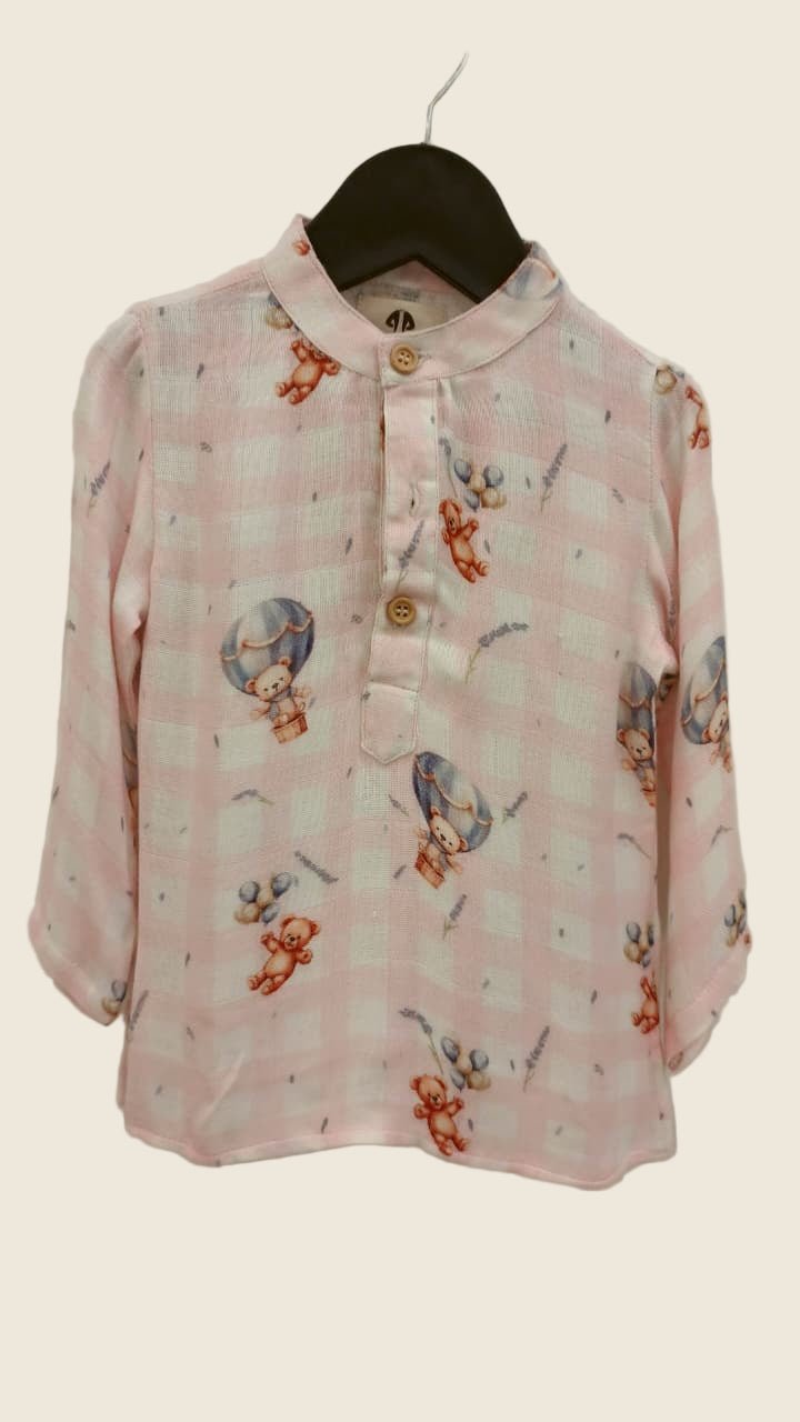 Bear & Balloon Dreams Pure Bamboo Muslin Cotton Kurta Pajama Set - Funny Bones Clothings