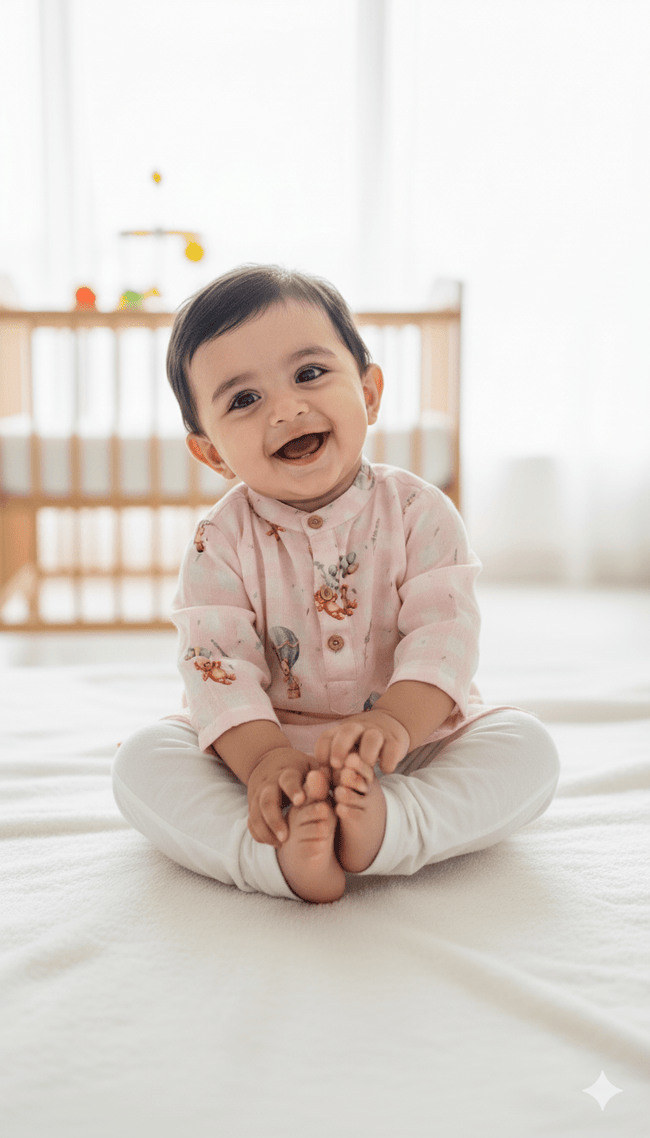 Bear & Balloon Dreams Pure Bamboo Muslin Cotton Kurta Pajama Set - Funny Bones Clothings