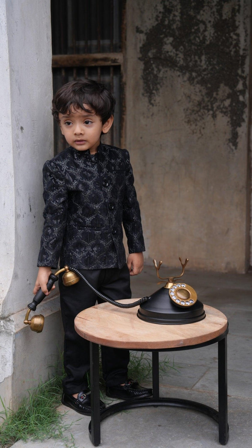 Beautiful Tree Work Premium Velvet Jodhpuri Bandgala with Pants - Funny Bones Clothings