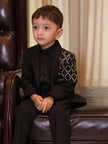 Black Criss Cross Thread Work Pure Linen Blazer Only - Funny Bones Clothings
