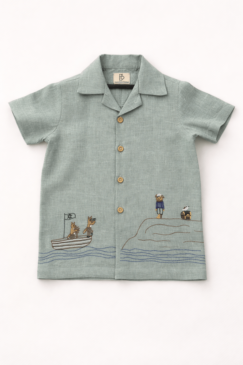 Captain & Crew Handwork Solid Premium Linen Coord Set - Funny Bones Clothings
