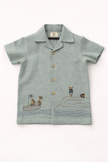 Captain & Crew Handwork Solid Premium Linen Coord Set - Funny Bones Clothings