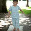 Box Pleated Pure Linen Premium Co-ords - Sky Blue - Funny Bones Clothings