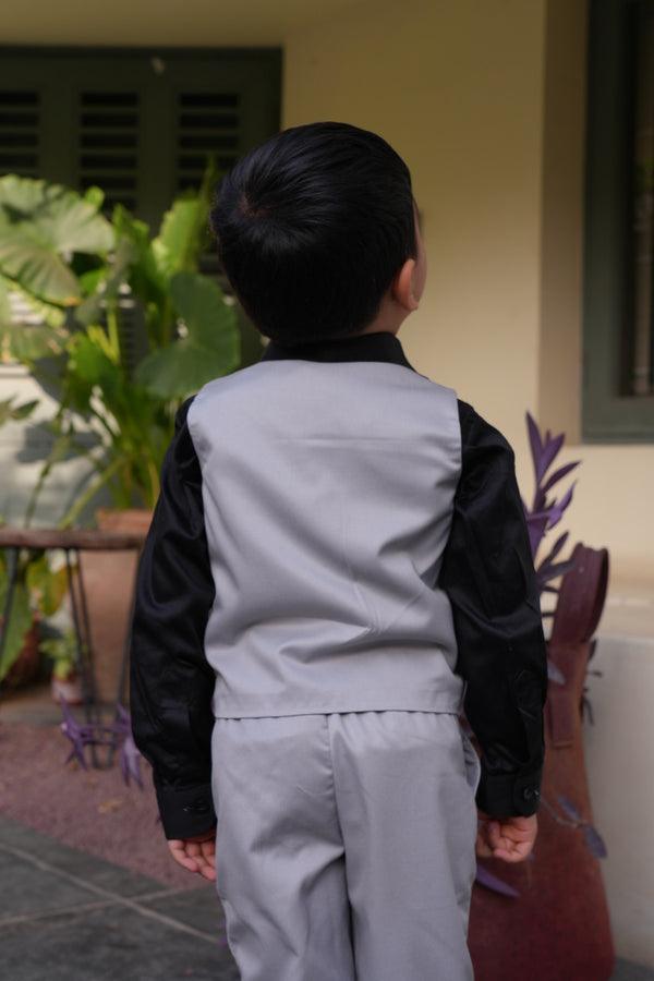 Champions’ Grey Ensemble Themed Waist Coat Set - Funny Bones Clothings