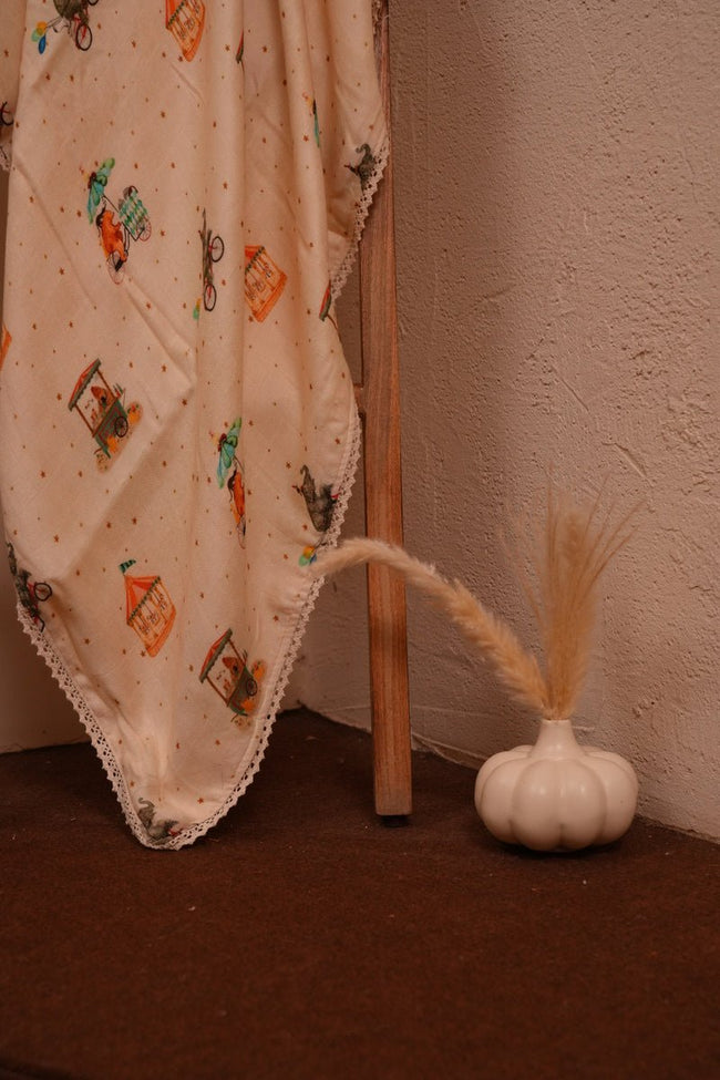 Circus Themed Bamboo Muslin Cotton Blanket - Funny Bones Clothings
