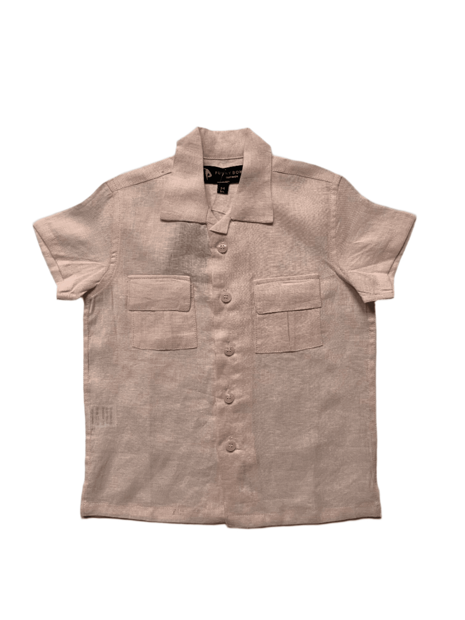 Classic Unisex Solid Pink Color Pure Linen Shirt - Funny Bones Clothings