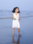 Climbing Bear Print Pure Linen Dress - Funny Bones Clothings