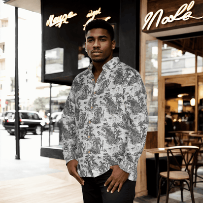 Wildlife Print Pure Linen Shirts - Funny Bones Clothings