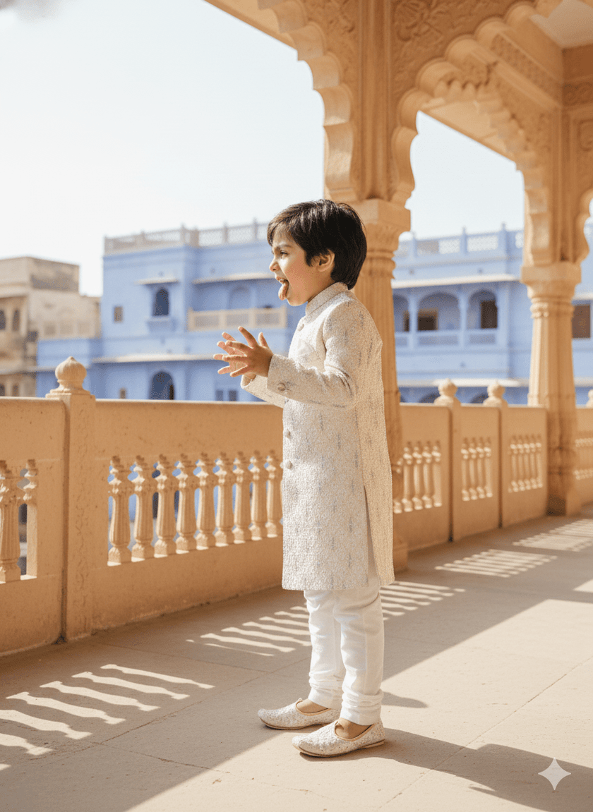 Darbaar-e-Noor Long Jodhpuri Set - Funny Bones Clothings