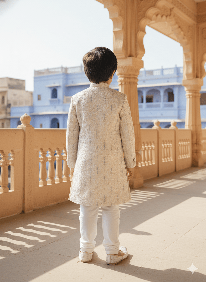 Darbaar-e-Noor Long Jodhpuri Set - Funny Bones Clothings