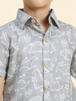Dino Printed Pure Linen Premium Co-ords - Funny Bones Clothings