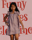 Dove Grey Blossom Frock Solid Premium Linen Dress - Funny Bones Clothings