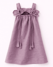 Dove Grey Blossom Frock Solid Premium Linen Dress - Funny Bones Clothings