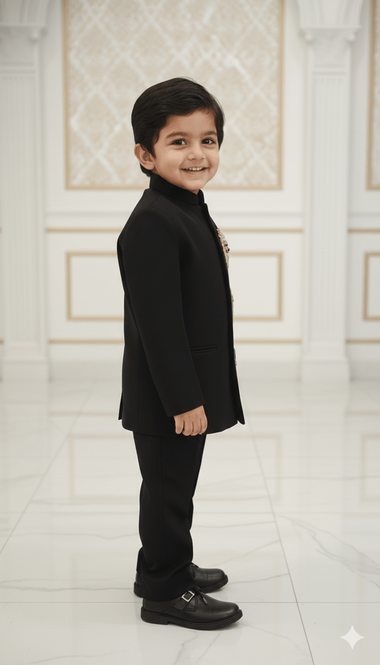 Dynasty of the Wild handwork premium Black Jodhpuri Ensemble - Funny Bones Clothings