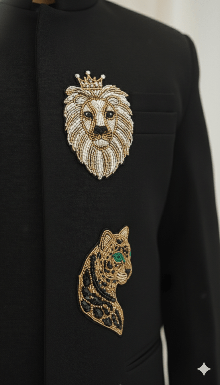 Dynasty of the Wild handwork premium Black Jodhpuri Ensemble - Funny Bones Clothings