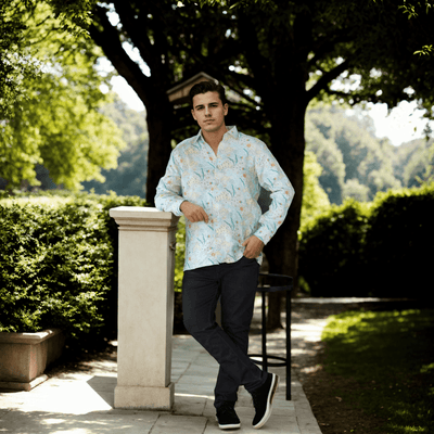 Watelife Print Pure Linen Shirts - Funny Bones Clothings