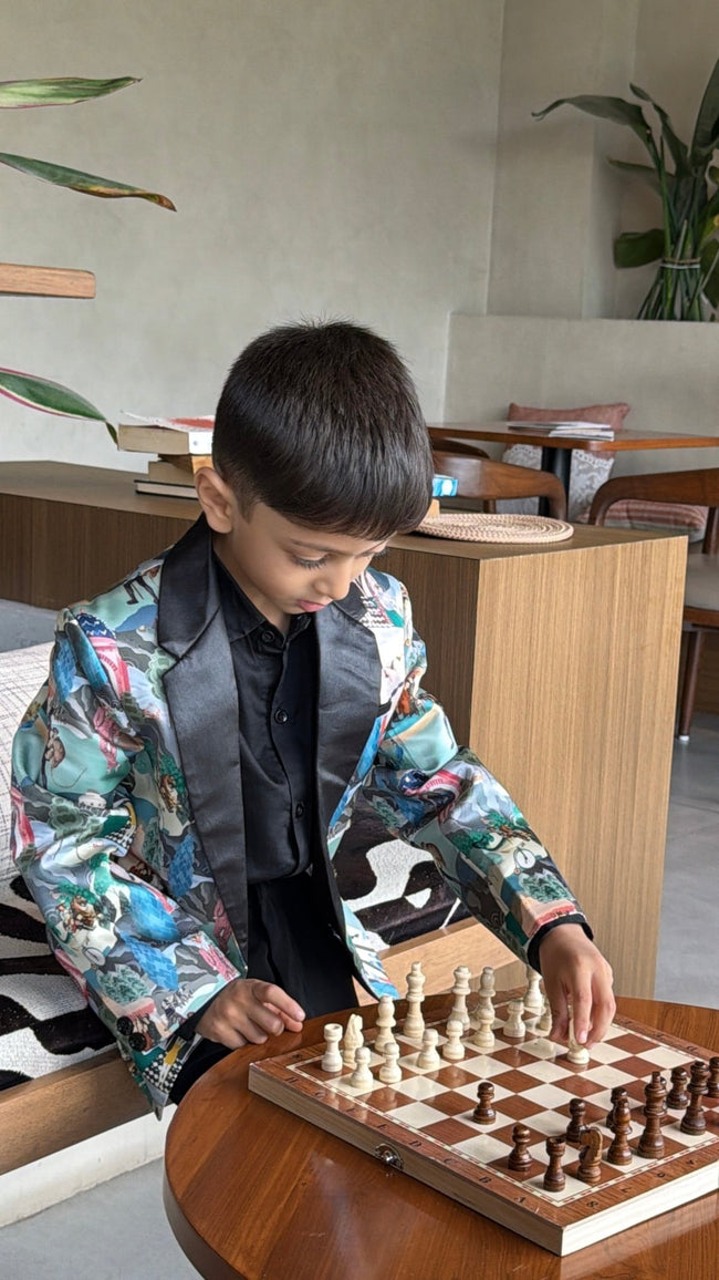 Fantasy World Printed Premium Blazer Set - Funny Bones Clothings