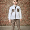 Pocketed Styled Pure Linen Premium Co-ords - White - Brown - Funny Bones Clothings