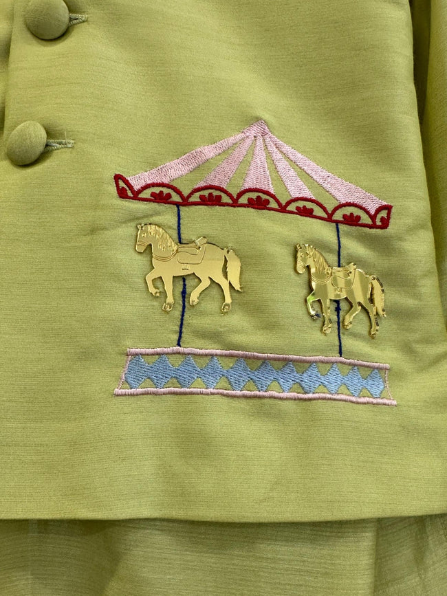 Ferris Dreams Pure Silk Koti Kurta Pajama Set - Funny Bones Clothings