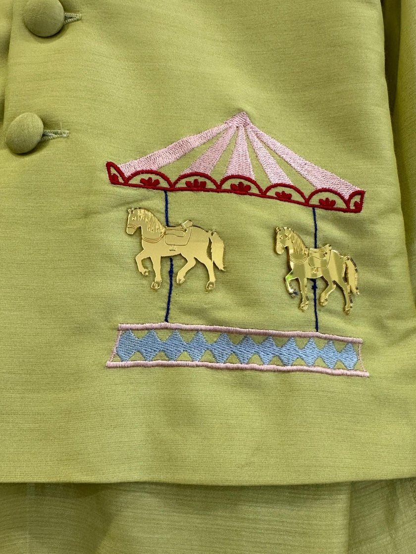 Ferris Dreams Pure Silk Koti Kurta Pajama Set - Funny Bones Clothings