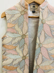 Floral Elegance Silk Long Koti Pure Cotton Kurta Pajama Set - Funny Bones Clothings