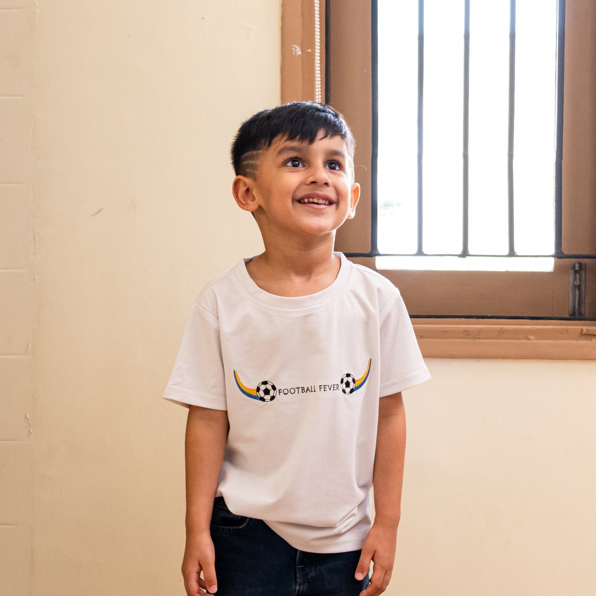 Football Fever Themed Embriodered T Shirt - Funny Bones Clothings