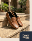 Formal Leather Shoes - Brown Colour - Funny Bones Clothings