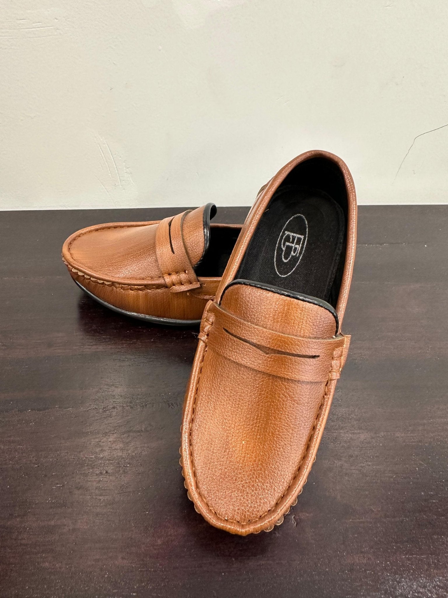 Formal Leather Shoes - Brown Colour - Funny Bones Clothings