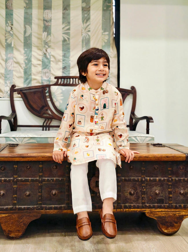 Frames Of Roots Muslin Silk Kurta Pajama Sets - Funny Bones Clothings