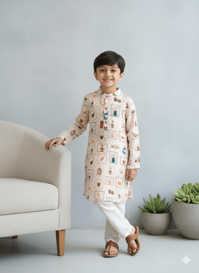 Frames Of Roots Muslin Silk Kurta Pajama Sets - Funny Bones Clothings