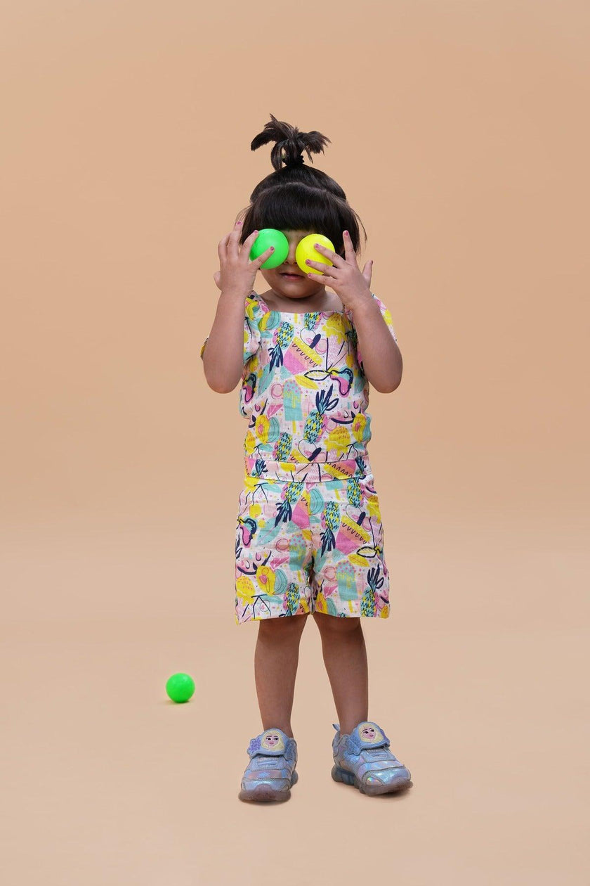 Fruit and Punch Printed Pure Linen Jumpsuit - Funny Bones Clothings
