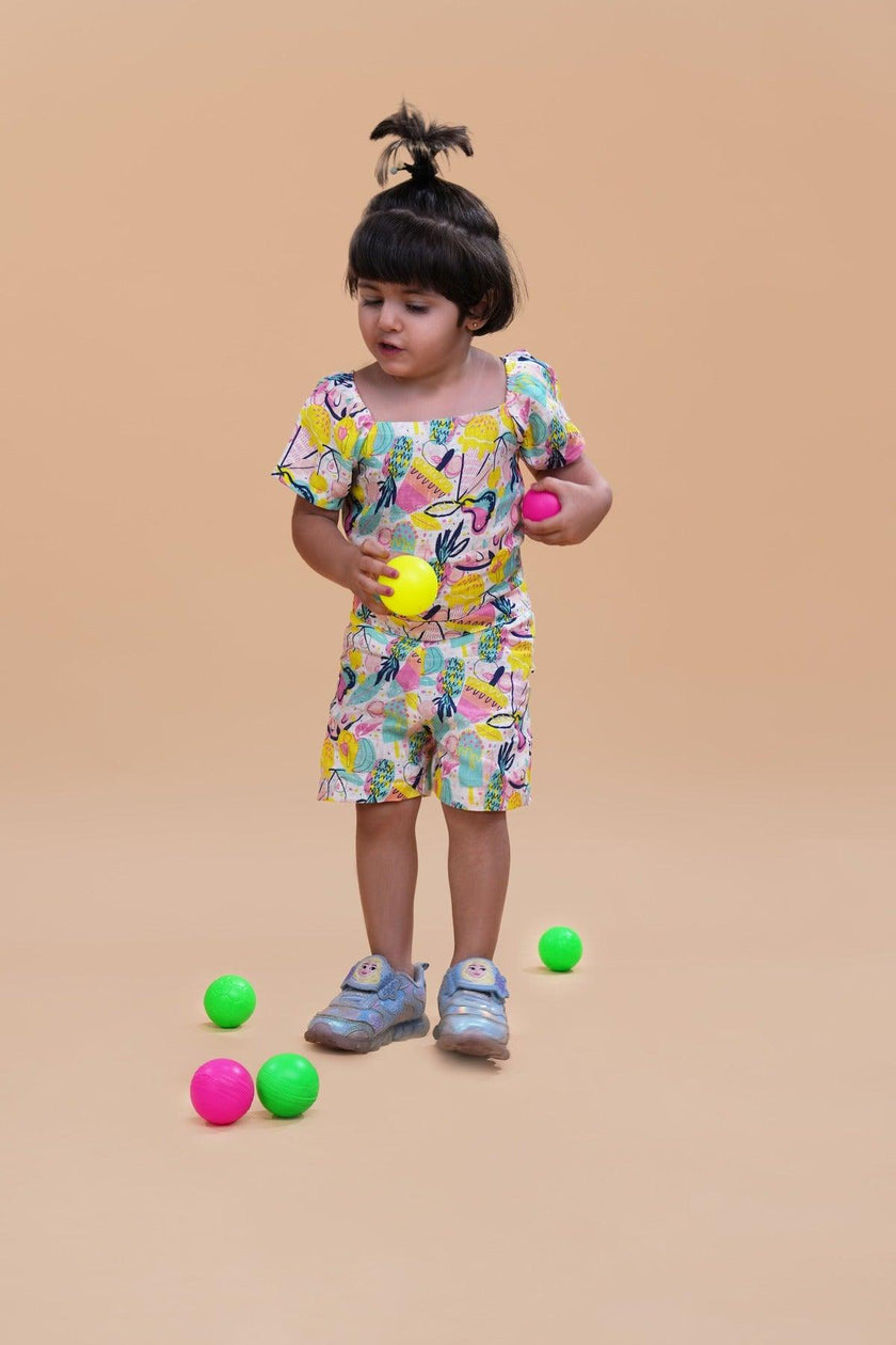 Fruit and Punch Printed Pure Linen Jumpsuit - Funny Bones Clothings