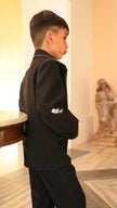 FunnyBones Black Paint-Splash Jacket – black zip jacket with paint-splash embroidery, view 7