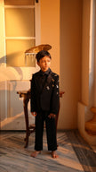FunnyBones Black Tuxedo with Butterfly Bee – full-length standing look