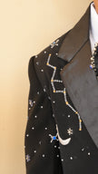 FunnyBones Black Tuxedo with Galaxy Embroidery – bead and thread stars on the lapel