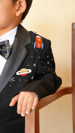 FunnyBones Black Tuxedo with Galaxy Embroidery – galaxy embroidery on chest and pocket