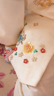 FunnyBones Ivory Floral Embroidered Achkan Set – ivory achkan with multicolour bead and sequin florals, view 4