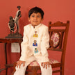 FunnyBones Ivory Jodhpuri with Animal Portraits – ivory jodhpuri with embroidered animal portrait patches, view 3