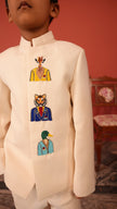 FunnyBones Ivory Jodhpuri with Animal Portraits – ivory jodhpuri with embroidered animal portrait patches, view 4