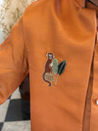 FunnyBones Orange Monkey Nehru Jacket – orange Nehru jacket with monkey and vine embroidery, view 3