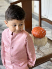 FunnyBones Rose Nehru Jacket with Sequins – rose pink sequin koti with white pajama, view 6