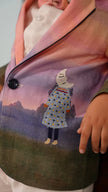 FunnyBones Sunset Storybook Blazer – close-up of moon appliqué figure